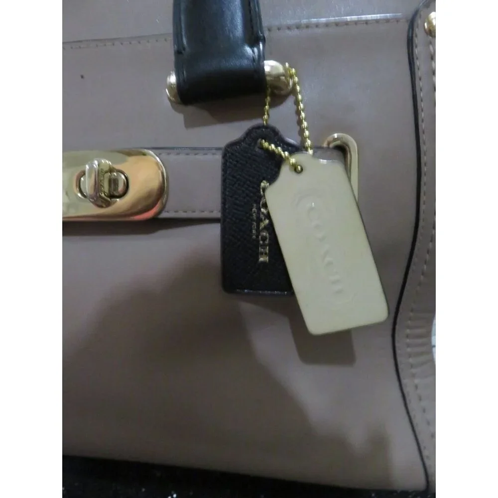 Coach 2015 Swagger 36496 In Colorblock Exotic Embossed Calf Leather Satchel - Picture 6 of 12